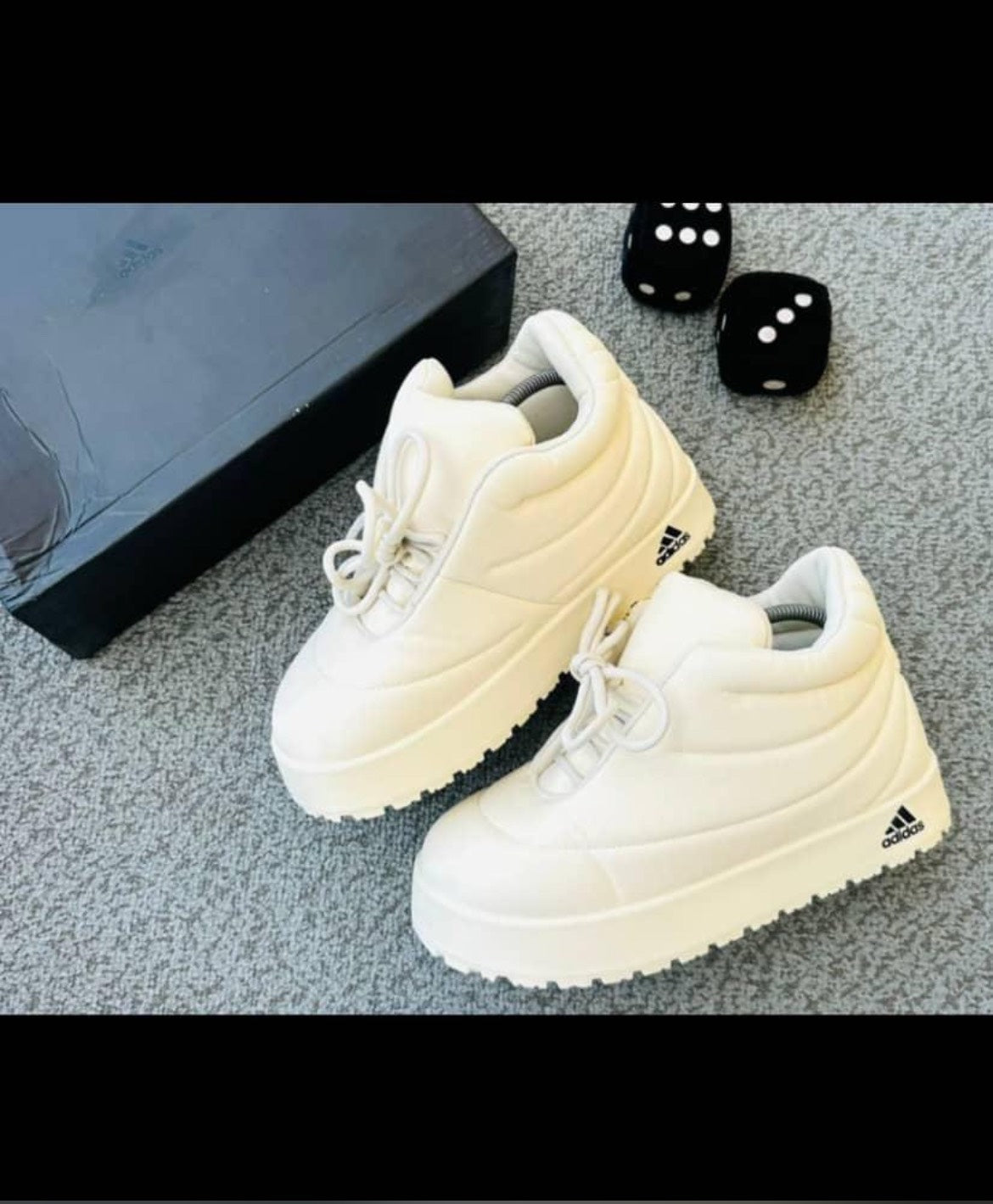 AdidasPuffyBoostPlatformSneakers_CreamWhite_TripleBlack