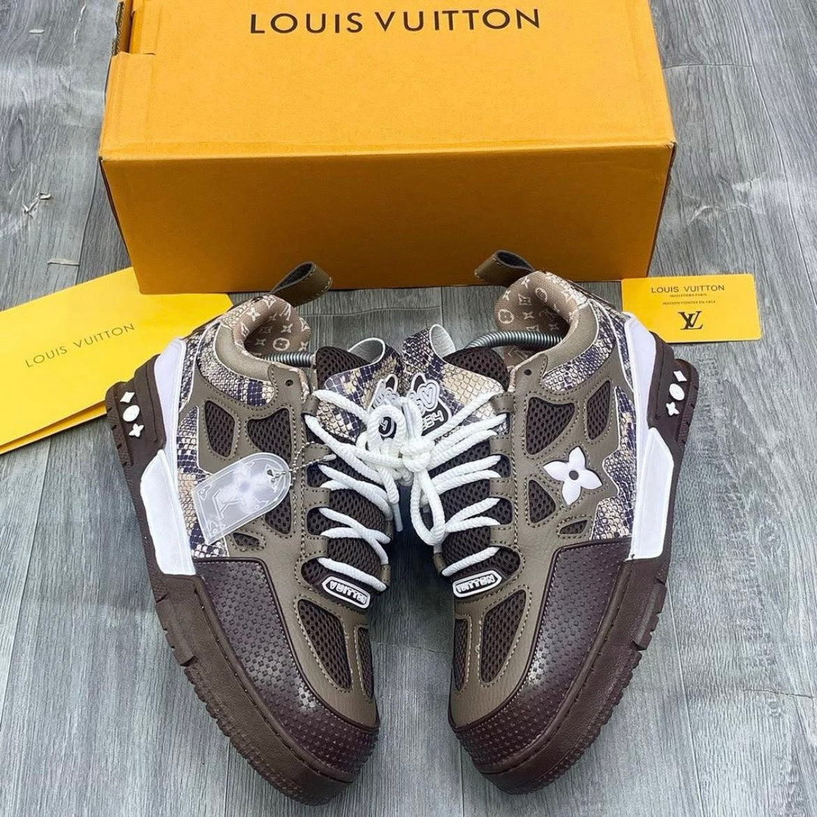 LouisVuittonTrainerSneaker_PythonMonogramBrown_