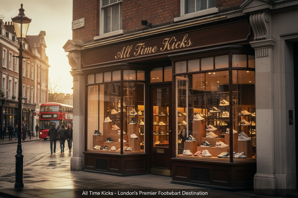 All Time Kicks Shoe store London with caption. classic photo